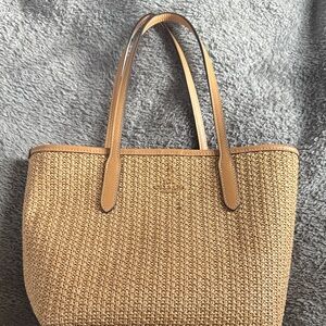 Coach Tan Woven Tote Bag